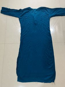 Elegant Teal Chikankari Kurta with Sequins
