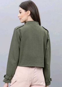 Green Cropped Utility Jacket