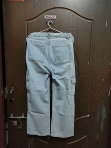 Light Wash Cargo Jeans
