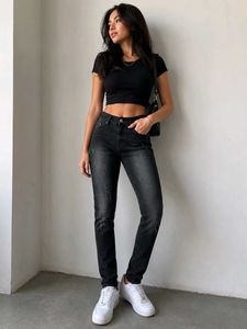 Women's Black Skinny Jeans | Trendy Washed Denim