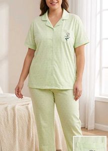 Light Green Polka Dot Pajama Set