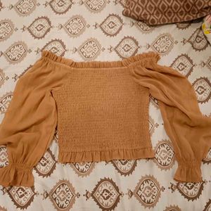 Off Shoulder peach Top