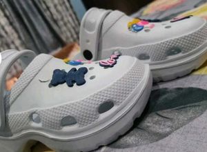 Decorated White Clogs