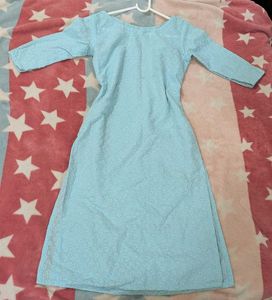 Light Blue Embroidered Kurta