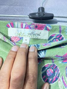 Green Floral Print Skirt