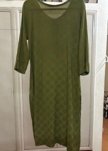 Olive Pattern Kurta
