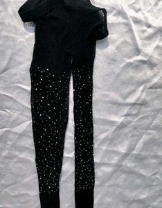 Rhinestone Black fishnet Stocking