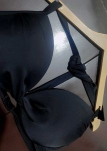 Black⚫ Nots Neck Pattern Bra For 42 Bust