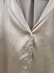 Elegant Satin Button-Up Shirt