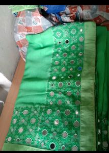 Mirror Work Saree
