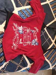 Red Casual Tunic Top