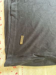 Black T-Shirt with Color Block Detail
