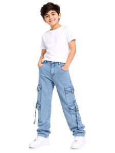 Light Wash Cargo Jeans