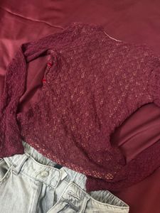 stylish lace full sleeve top