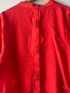 Statement Diamond studded buttons Orange Boxy Top