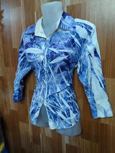 Stylish Abstract Print Button-Up Shirt
