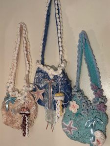 Lavender Crochet Seashell Bag