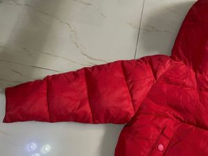 Red Puffer Jacket with Hood
