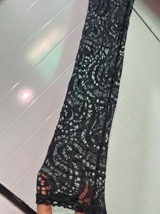 Elegant Black Lace Sleeve Dress