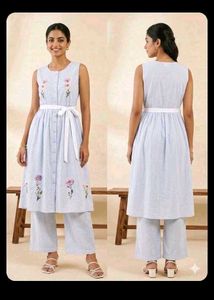 Light Blue Floral Kurta Set