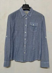 Guess Vintage Blue Striped Button-Up Shirt