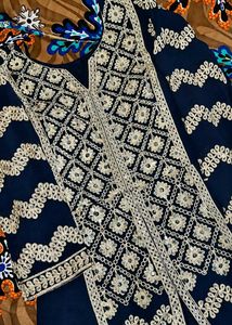 Elegant Navy Blue Embellished Gown