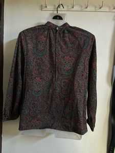 Paisley Print Long Sleeve Blouse