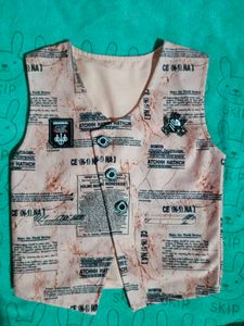 Vintage Newspaper Print Vest