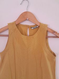 Casual Mustard Dress Hi low with pockets