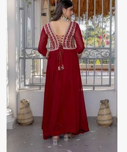 Elegant Embroidered Maroon Gown in m or l size