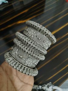 Elegant Silver Bangles Set