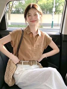 New with tag Casual Brown Short Sleeve Shirt