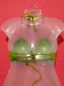 Olive Green Crochet Halter Bralette Top