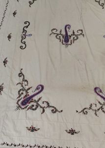 Used Cotton Double Bedsheet With Embroidery