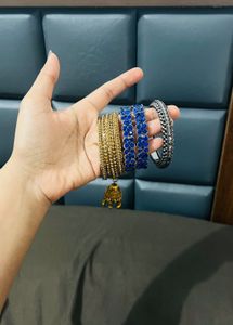 Set of Ethnic Bangles with Jhumka, bangle combo fo
