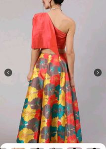 Vibrant Floral Print Lehenga Choli Set