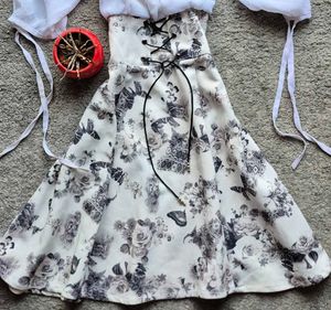 Goth Floral Corset Dress
