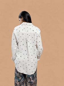 Chic White Floral Print Button-Up Shirt