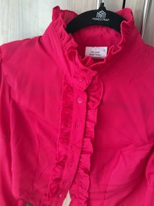 New Fuschia Pink shirt crop top