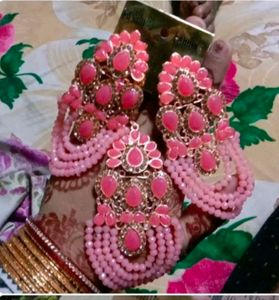 Pink Beaded Earrings