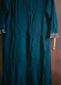 Elegant Black Kurta with Printed Border