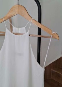 ZARA Chic White Halter Neck Tank Top
