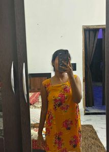 Vibrant Yellow Floral Kurta