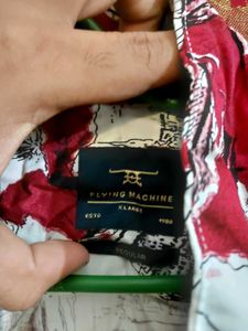 FLYING MACHINE Men's Short Sleeve Printed Shirt