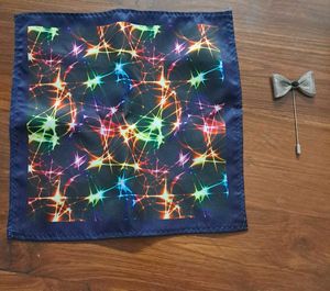 Stylish Pocket Square with Lapel Pin Set