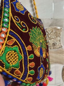 Embroidered Peacock Crossbody Bag