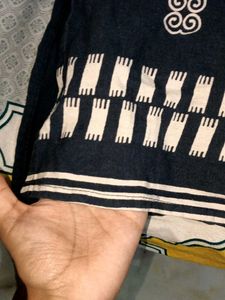 Navy Blue Embroidered Kurta