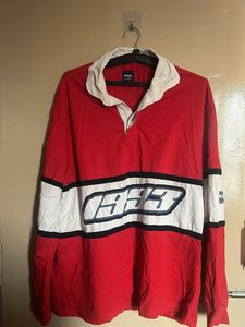 Red Long Sleeve Rugby Shirt