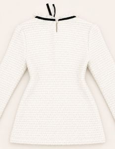 Tweed-knit long-sleeve top