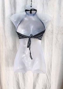 5249. Black Bandana Halter Neck Crop Top